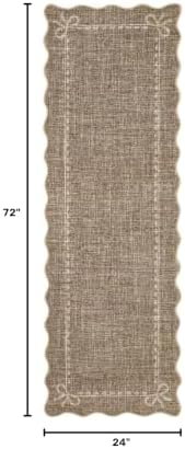 GarveeHome Scalloped Hallway Runner Rug 2x6 Non Slip Bedroom Rugs - Image 2