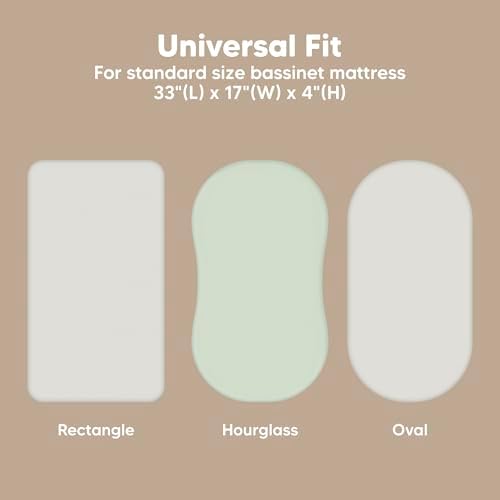 2-Pack Baby Bassinet Sheets Girl, 33x17 Bedside Sheets - Image 3
