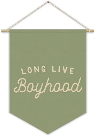 Long Live BoyHood Banner Sage Green Decor Boy Room Decor, Nursery Playroom Wall by Unknown