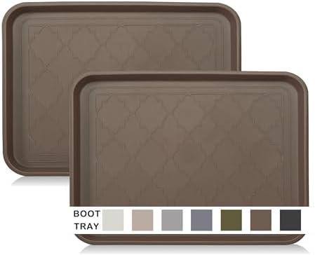 WATANIYA PET Boot Tray for Entryway Indoor, Heavy Duty Shoe Mat Tray 2 Packs by WATANIYAPET