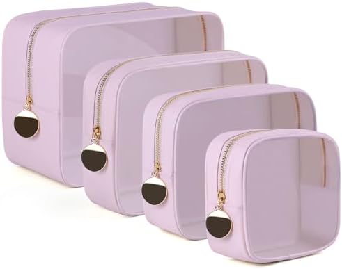 YOPCDJ 4PCS Clear Makeup Bag Set, Waterproof TPU Purse Organizer Pouches by YOPCDJ