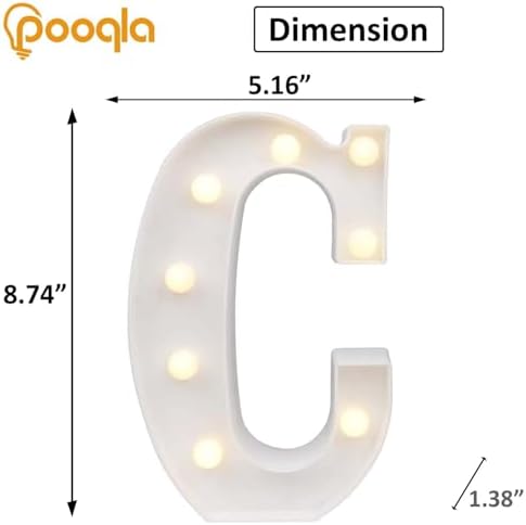 Pooqla LED Marquee Letter Lights, Warm White and Cool White Decorative Lighted - Image 5