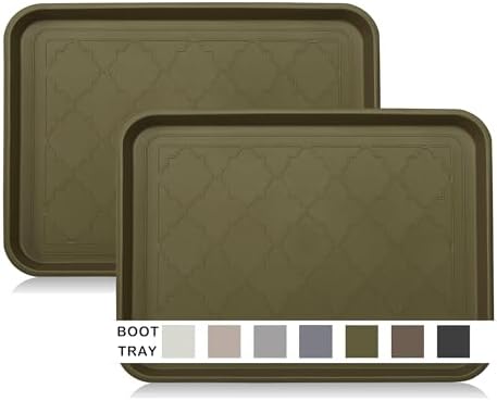 WATANIYA PET Boot Tray for Entryway Indoor, Heavy Duty Shoe Mat Tray 2 Packs by WATANIYAPET