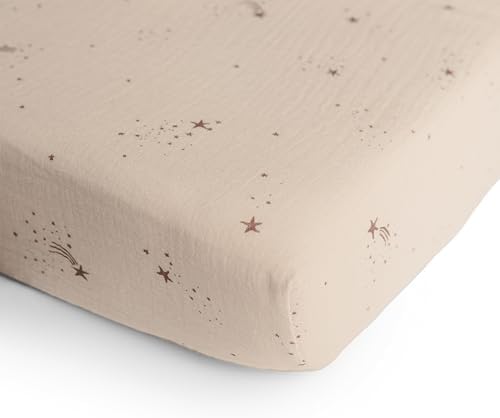 mushie Extra Soft Muslin Fitted Crib Sheet | 192 Thread Count | 28"x 52" - Image 2