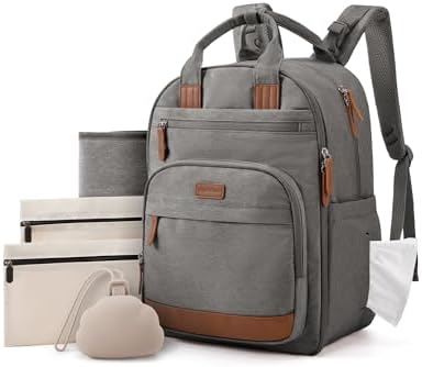 mommore Baby Diaper Bag with Waterproof Changing Pad, Dark Gray by mommore