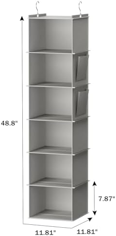Hanging Closet Organizer and Storage, 2 Packs, Light Grey - Image 3