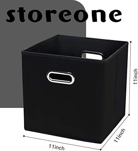 STOREONE Black Fabric Storage Bins Cubes Baskets Containers- - Image 2
