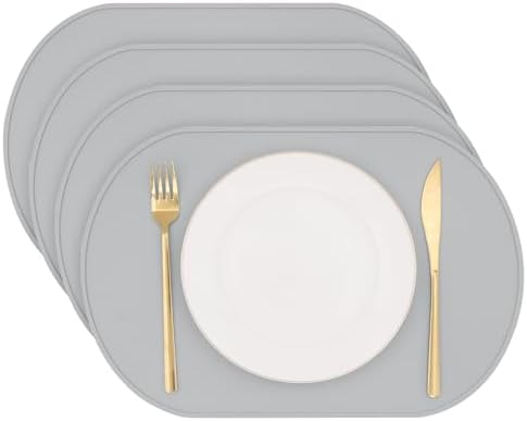 Silicone Placemat Set of 4, Heat Resistant Placemats by yuuzue
