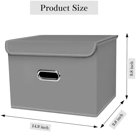 Linen Fabric Foldable Collapsible Storage Cube Bin Organizer Basket - Image 2