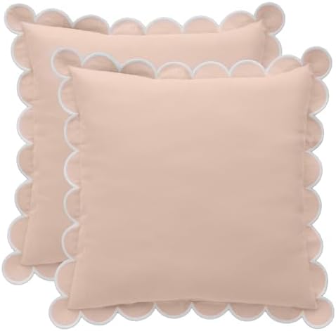 BEBE BASK Scalloped Pillow Cover Set of 2, 100% Cotton by BEBEBASK%C2%AE