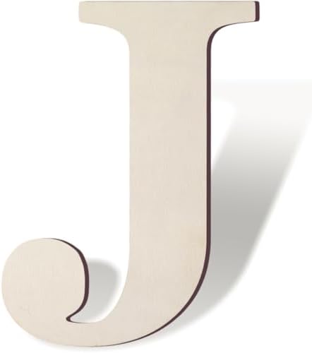 Wooden Letters 8 Inch Large Paintable Wood Letter J by Unknown