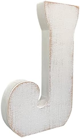 ABELOTS Large Distressed White Wash Alphabet Wall Decor Monogram Letter - Image 2