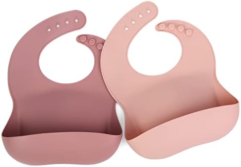 Ginbear Silicone Bibs Set for Babies 2 Pack 6 M+ by Ginbear