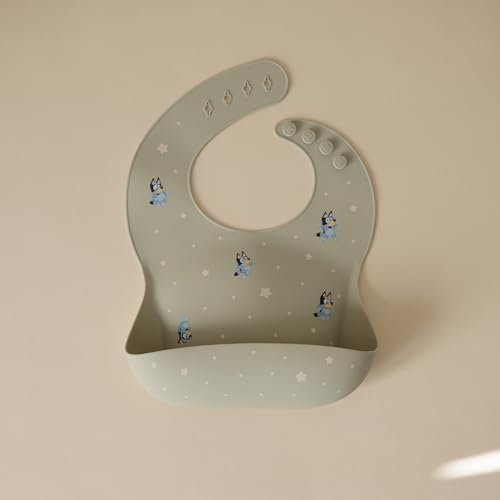 mushie x Bluey Silicone Baby Bib | Adjustable Fit - Image 3