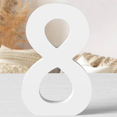 12 Inch White Wood Numbers Unfinished Wood Numbers by ZARUATU