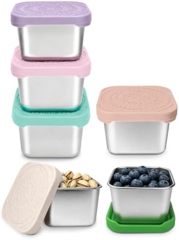 HTEVW 6 Pack Stainless Steel Snack Containers by HTEVW