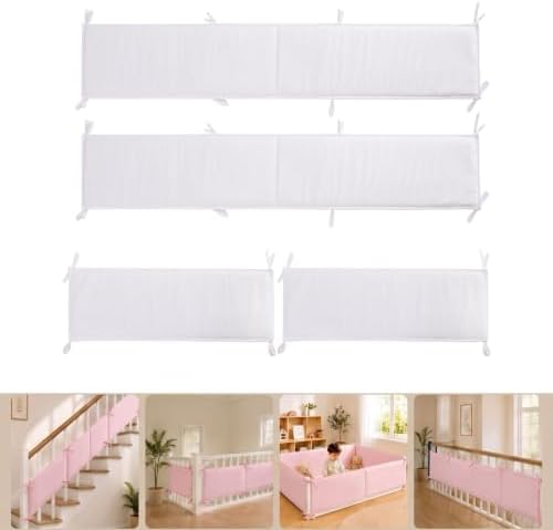 4 Pack Crib Rail Cover Sets, Full Surround Mesh Crib Rail Padding & Crib by Unknown