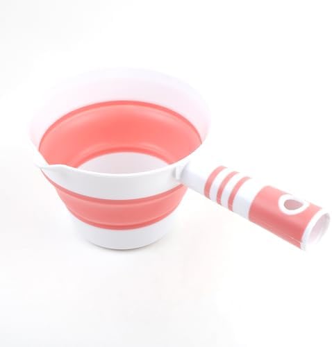 Folding Water Ladle for Bath Collapsible Water Scoop Bath Ladle Pink - Image 4