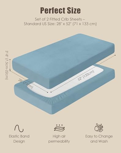 SWEET DOLPHIN 2-Pack Muslin Crib Sheets - Image 5