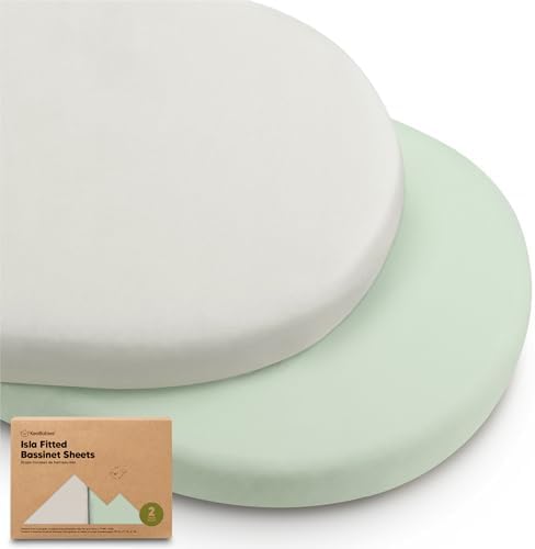 2-Pack Baby Bassinet Sheets Girl, 33x17 Bedside Sheets by KeaBabies