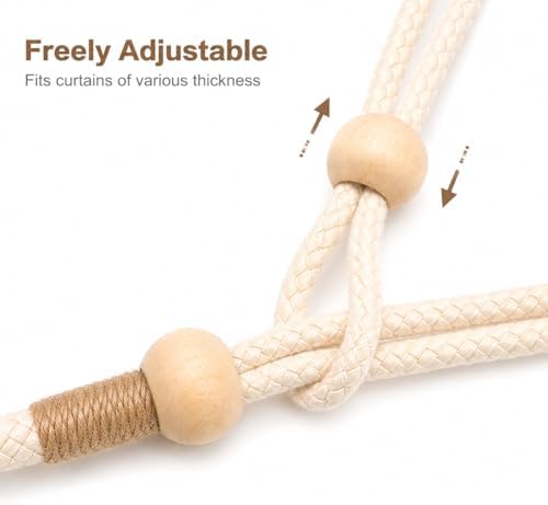 2 Pcs Cute Elephant Adjustable Curtain Tiebacks Handmade Boho Rope Curtain - Image 3