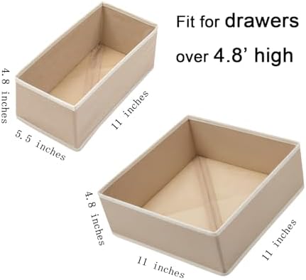 Bructhun Drawer Organizer Set of 4- Fabric Storage Bins - Image 3