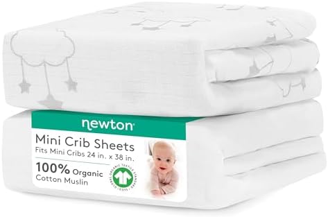 Newton Baby Fitted Mini Crib Sheet 2-Pack, Organic Muslin by newton