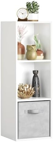 Whitmor 3 Cube Bookcase Stackable MDF Storage Organizer 11 Inch by Whitmor