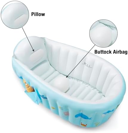 PandaEar Inflatable Baby Bathtub, Portable Travel Bath Tub - Image 3