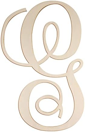 Cursive Wooden Letters G for Wall Decor Large Wood Monogram Letters 14 Inch by Focal20Craft