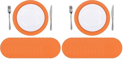 SHACOS 100 PCS Round Paper Placemats 13 inch Disposable Fall Place Mats by SHACOS