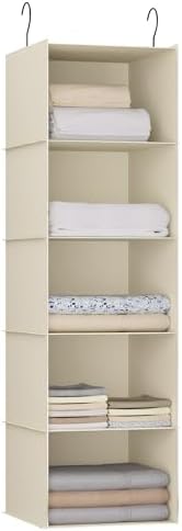 Hanging Closet Organizer 5-Shelf, Oxford Fabric Wardrobe Storage by DonYeco