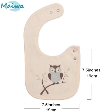 Maiwa 6 Pack Waterproof Cotton Baby Bibs - Image 2