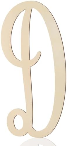 Wooden Letters 12 Inch for Wall Decor Large Cursive Wood Monogram Letters D by Focal20Craft