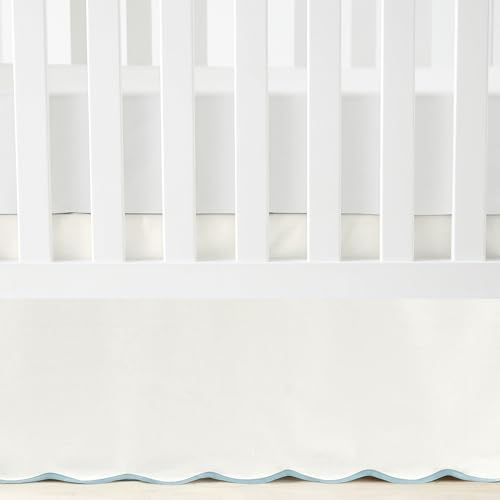 Lush Decor Coastal Chic Scalloped Edge Baby Crib Skirt Single 28" W x 52" L + by LushDecor
