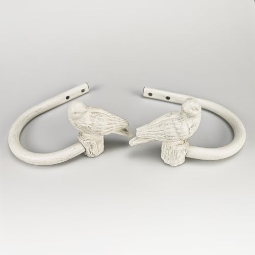 Curtain Drapery Holdbacks with Resin Bird, Wall Mount Drapery Hooks Holders - Image 3