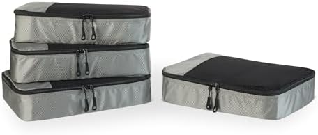 Amazon Essentials 4-Piece Packing Cubes Travel Accessories Set, Space-Saving by AmazonEssentials