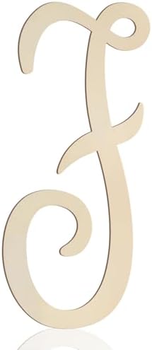 Wooden Letters 12 Inch for Wall Decor Large Cursive Wood Monogram Letters F by Focal20Craft