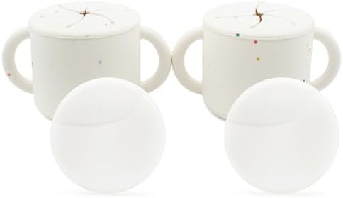 WeeSprout Snack Containers, Food Grade Silicone Cups, Spill-Proof Tops by WeeSprout