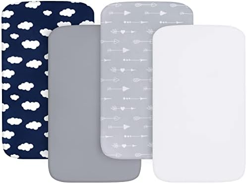 Baby Bassinet Sheets 4 Pack Fit by Bilobanbabybedding