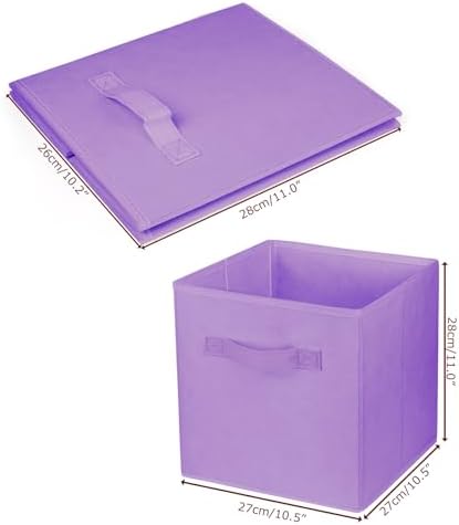 2 Pcs Storage Cubes, 10.5 Inch Collapsible Storage Bins, Fabric Foldable Bins - Image 4