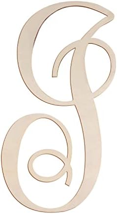 Cursive Wooden Letters I for Wall Decor Large Wood Monogram Letters 14 Inch by Focal20Craft