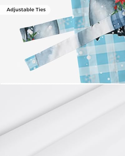 Snowman Christmas Blackout Tie Up Valance Curtains - Image 7