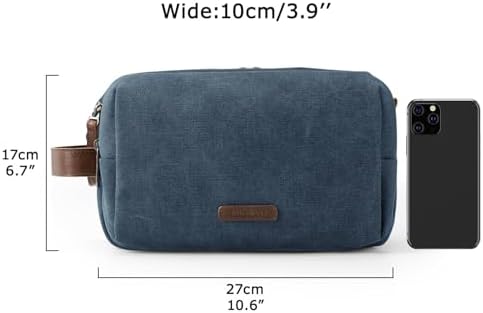 BAGSMART Toiletry Bag for Men, Canvas Travel Toiletry Organizer Dopp Kit - Image 6