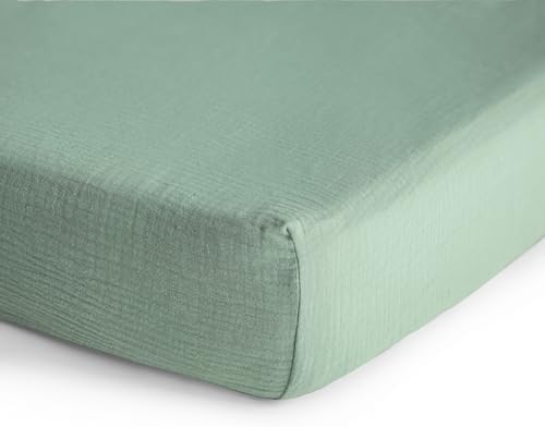 mushie Extra Soft Muslin Fitted Crib Sheet | 192 Thread Count | 28"x 52" - Image 2