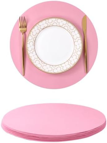SHACOS 100 pcs Round Paper Placemats Disposable 13 inch Colored Paper Place Mats by SHACOS