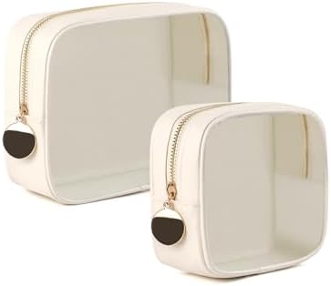 YOPCDJ 2PCS Clear Makeup Bag Set, Waterproof TPU Purse Organizer Pouches by YOPCDJ