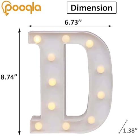 Pooqla LED Marquee Letter Lights, Warm White and Cool White Decorative Lighted - Image 5