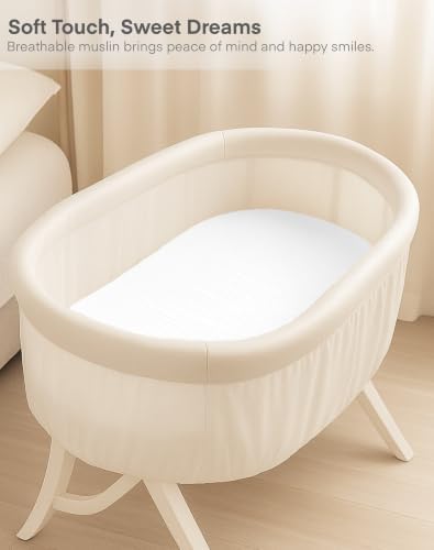 Muslin Bedside Bassinet Sheets 2 Pack - Image 2