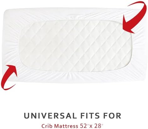 Waterproof Crib Mattress Protector, Cotton Fabric - Image 2